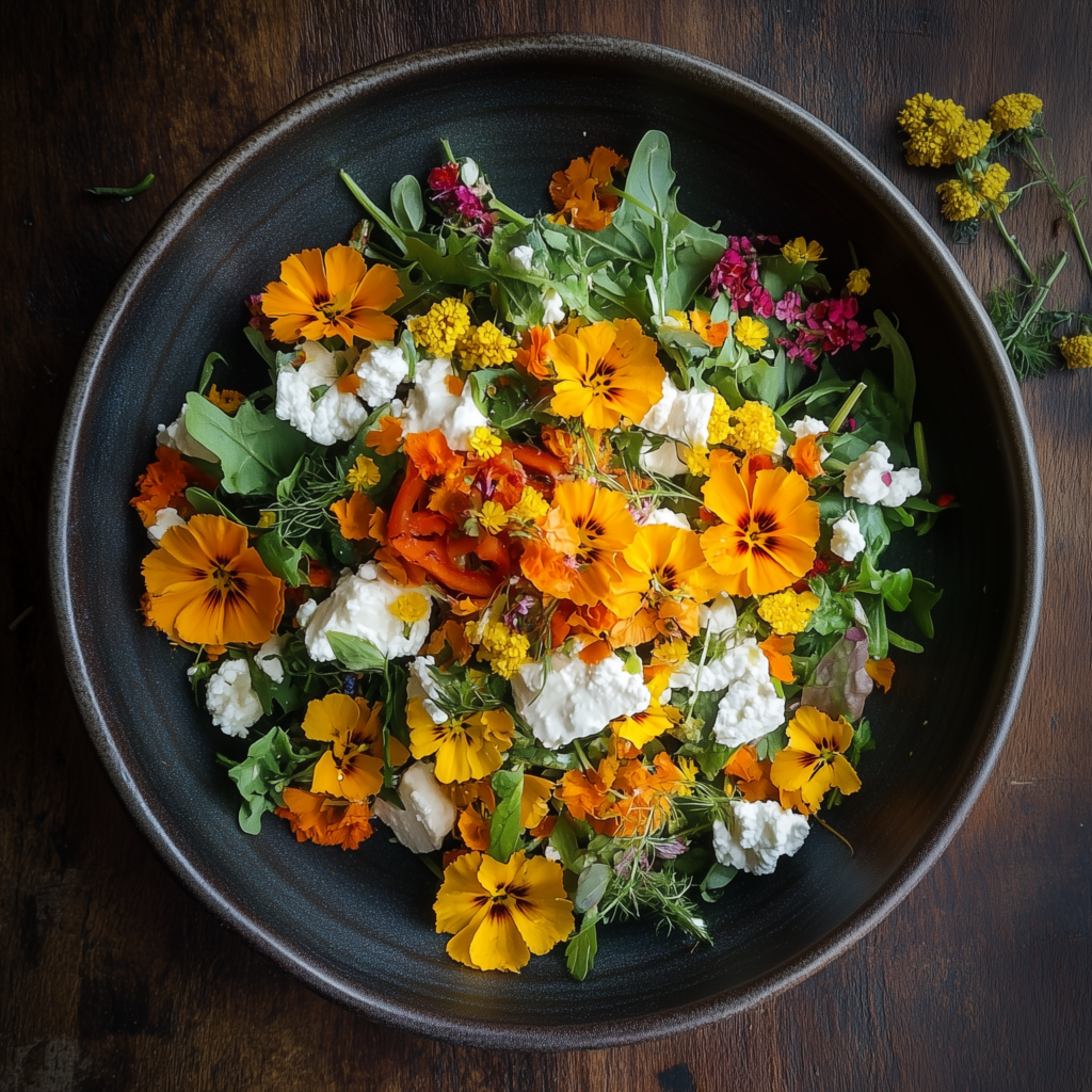 Salat mit Blumen