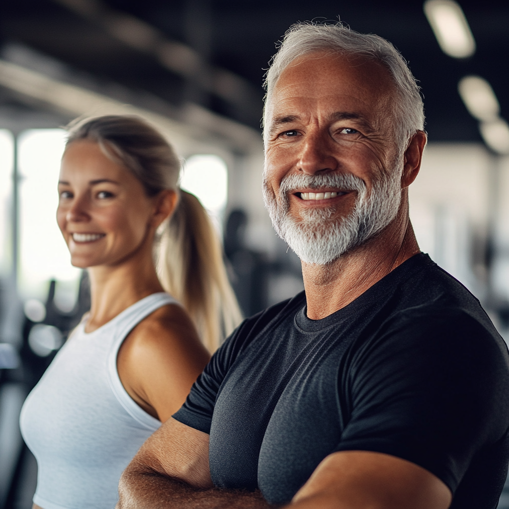 FRau und Mann im Fittnessstudio